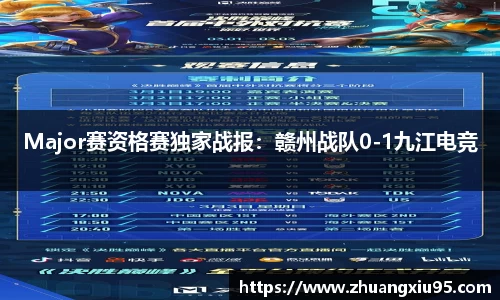 Major赛资格赛独家战报：赣州战队0-1九江电竞