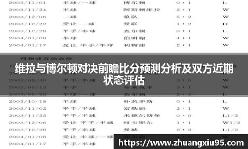维拉与博尔顿对决前瞻比分预测分析及双方近期状态评估
